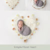 011-Simple Floral Heart - Newborn Baby Digital Background Backdrop
