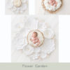 035-Flower Garden digital newborn backdrop